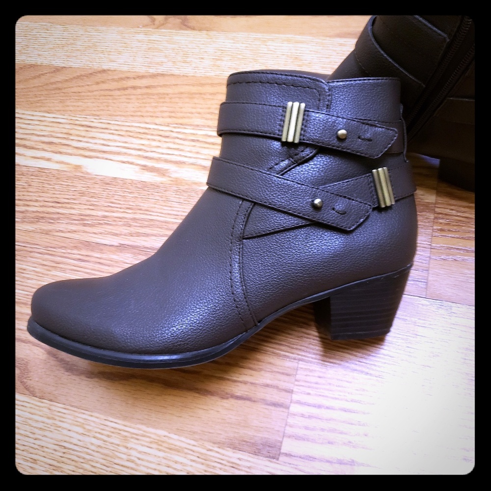 Brown Leather Booties Never Worn!